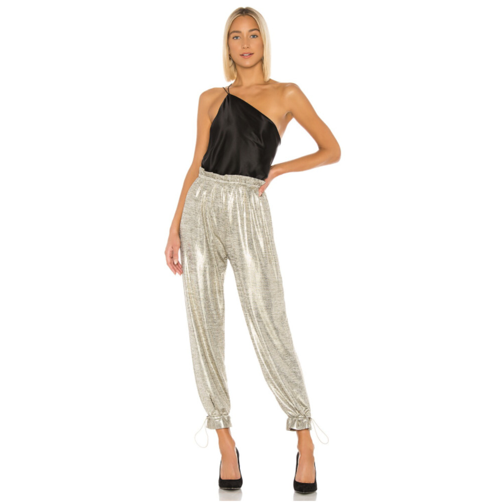 House of Harlow 1960 X Revolve Tamar Gold Pants Women Size Small